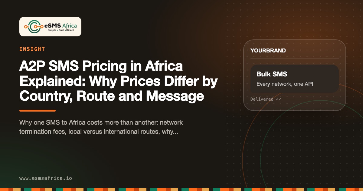 A2P SMS Pricing in Africa Explained: Why Prices Differ by Country, Route and Message