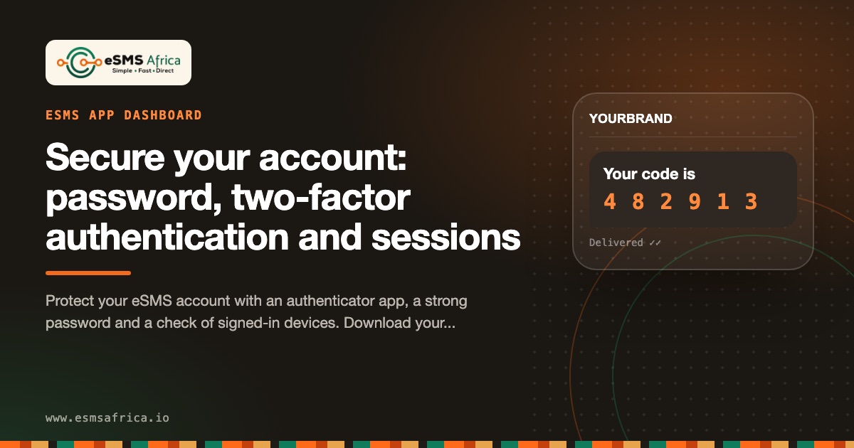 Secure your account: password, two-factor authentication and sessions