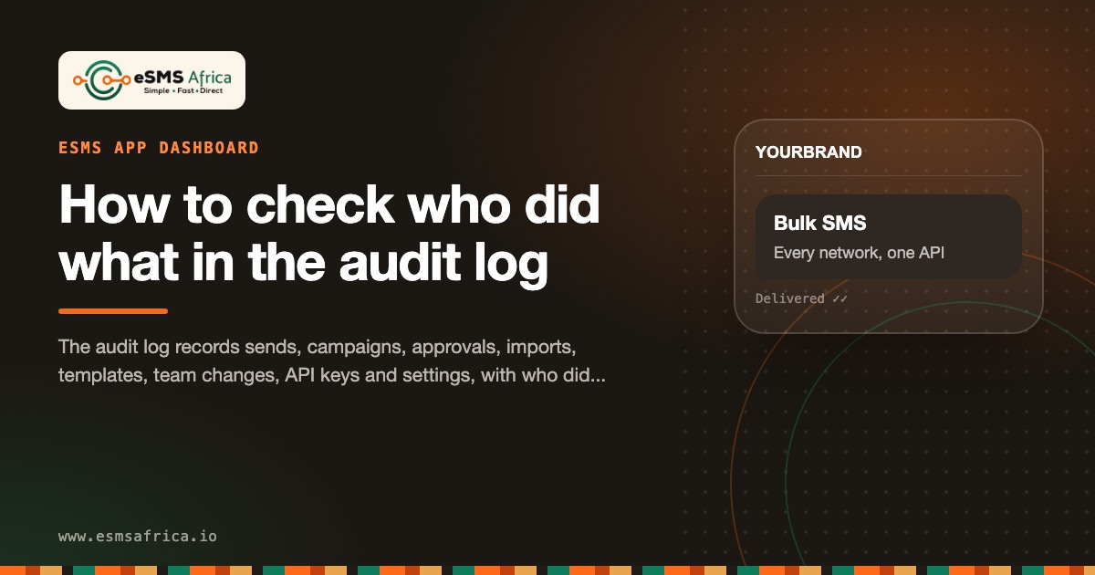 How to check who did what in the audit log