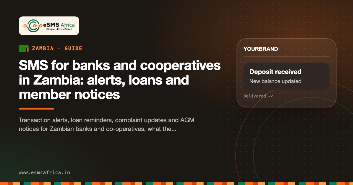 SMS for banks and cooperatives in Zambia: alerts, loans and member notices
