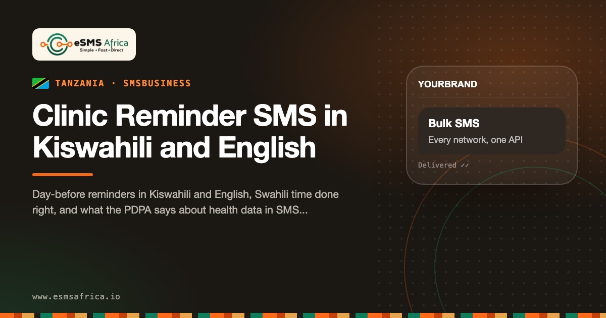 Clinic Reminder SMS in Kiswahili and English