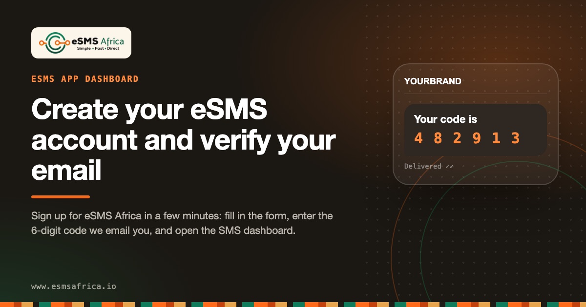Create your eSMS account and verify your email