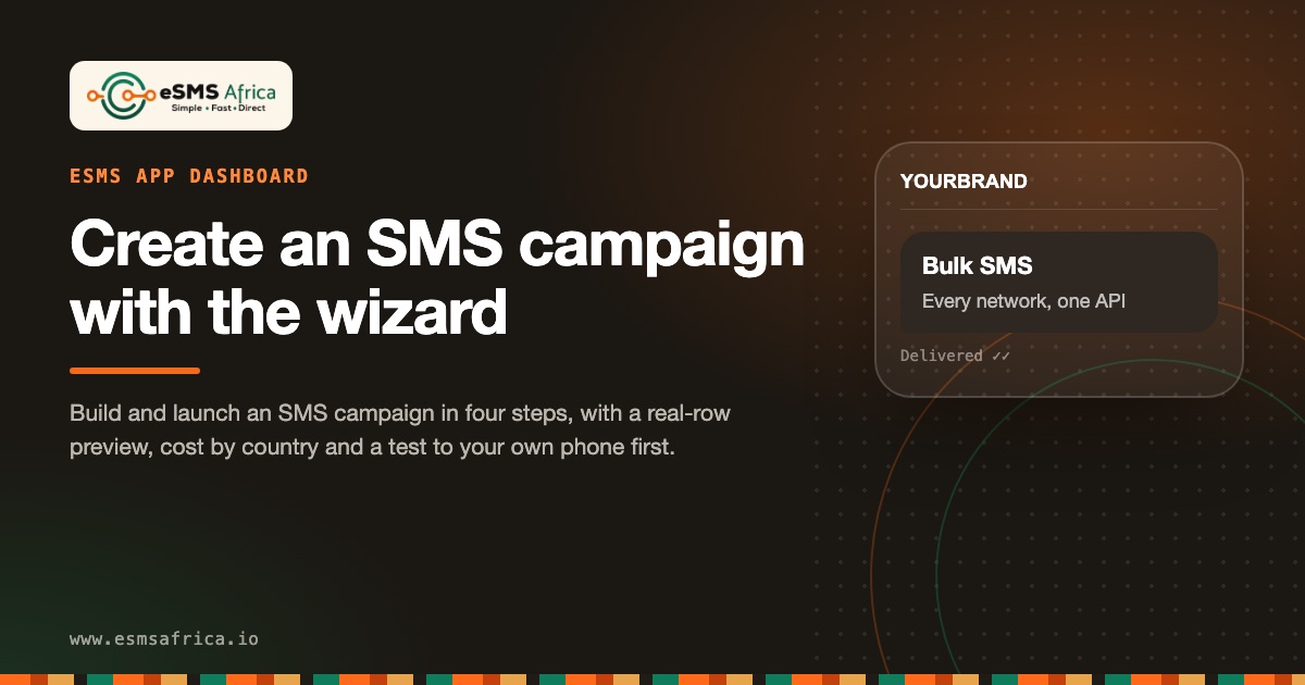 Create an SMS campaign with the wizard