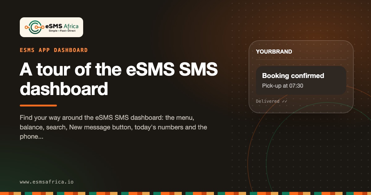 A tour of the eSMS SMS dashboard