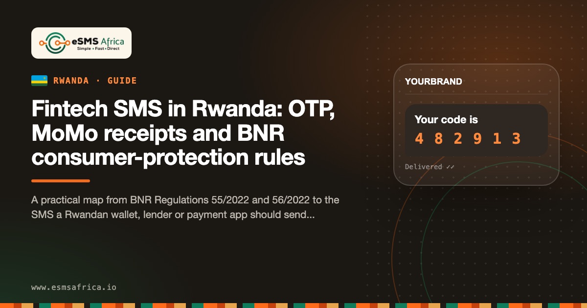 Fintech SMS in Rwanda: OTP, MoMo receipts and BNR consumer-protection rules