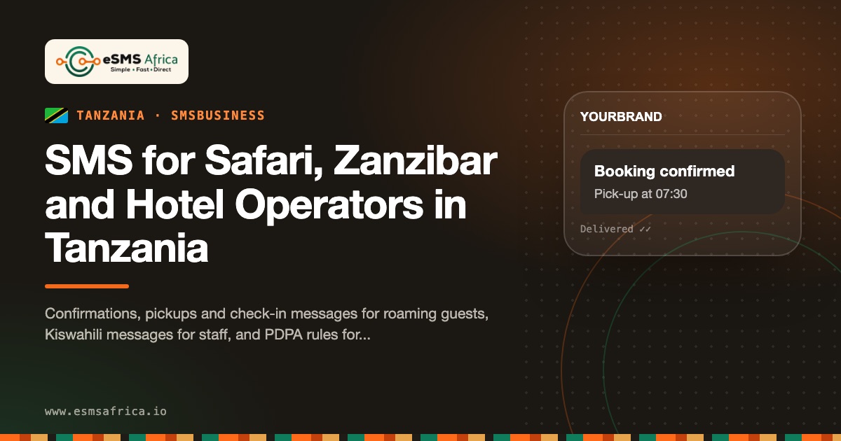 SMS for Safari, Zanzibar and Hotel Operators in Tanzania