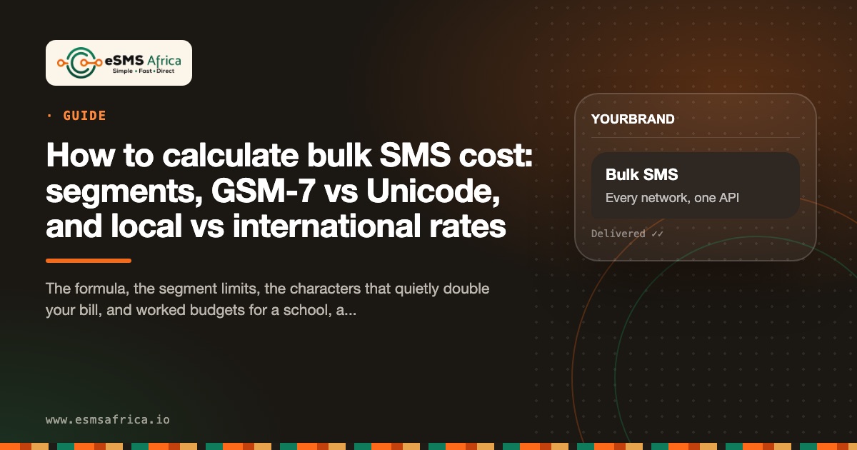 How to calculate bulk SMS cost: segments, GSM-7 vs Unicode, and local vs international rates