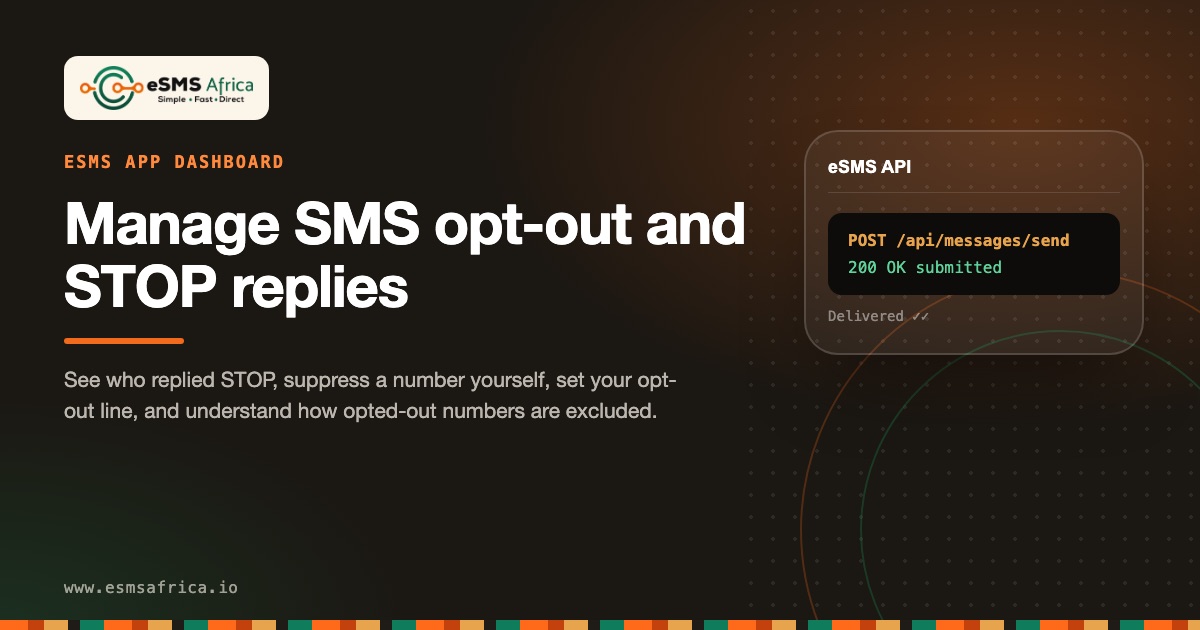 Manage SMS opt-out and STOP replies