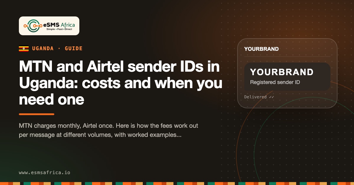 MTN and Airtel sender IDs in Uganda: costs and when you need one