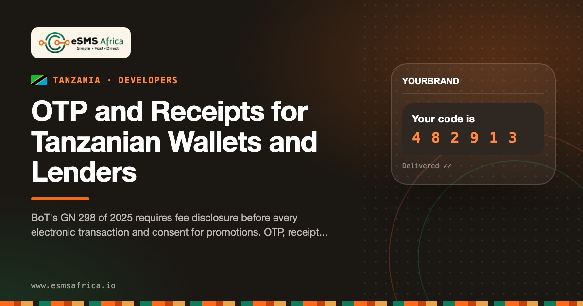 OTP and Receipts for Tanzanian Wallets and Lenders