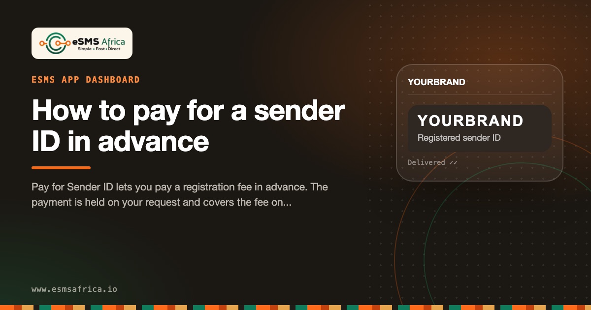 How to pay for a sender ID in advance