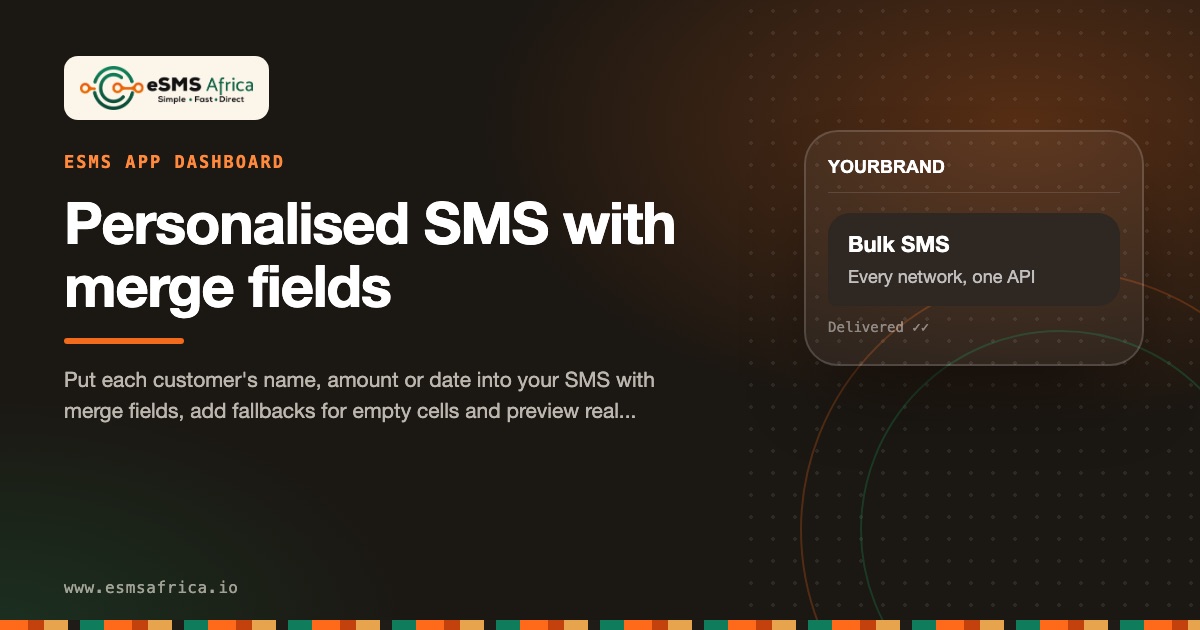 Personalised SMS with merge fields