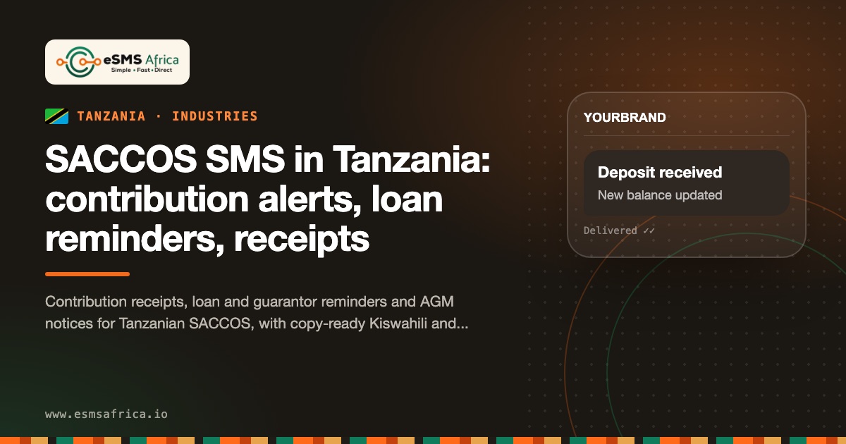 SACCOS SMS in Tanzania: contribution alerts, loan reminders, receipts