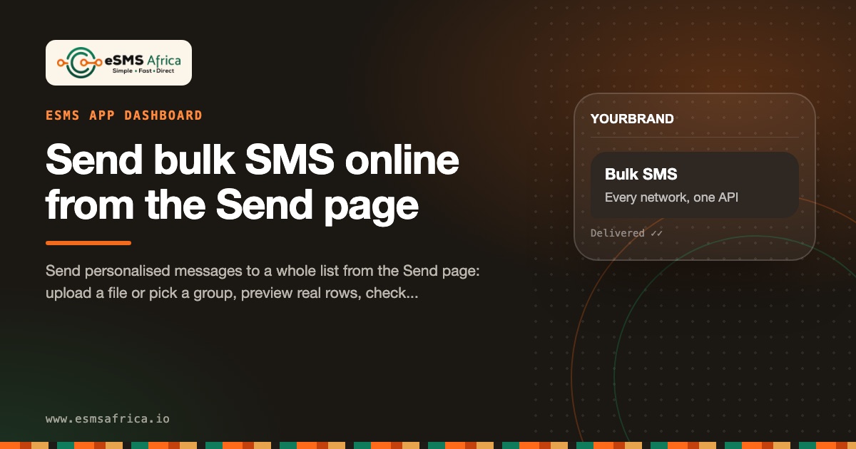 Send bulk SMS online from the Send page