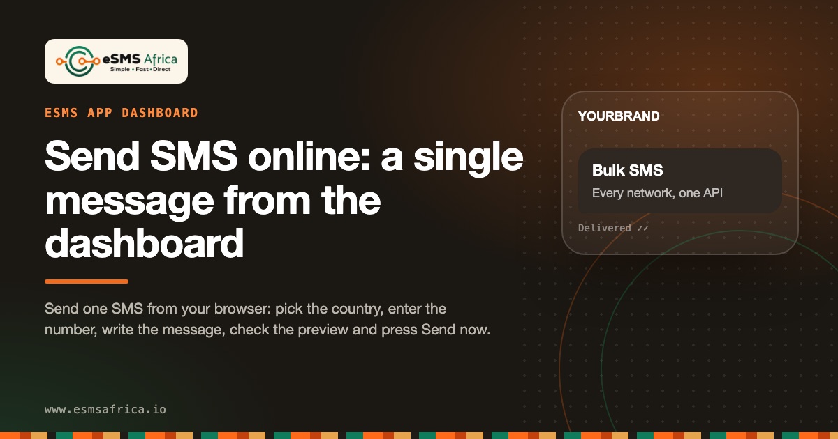 Send SMS online: a single message from the dashboard