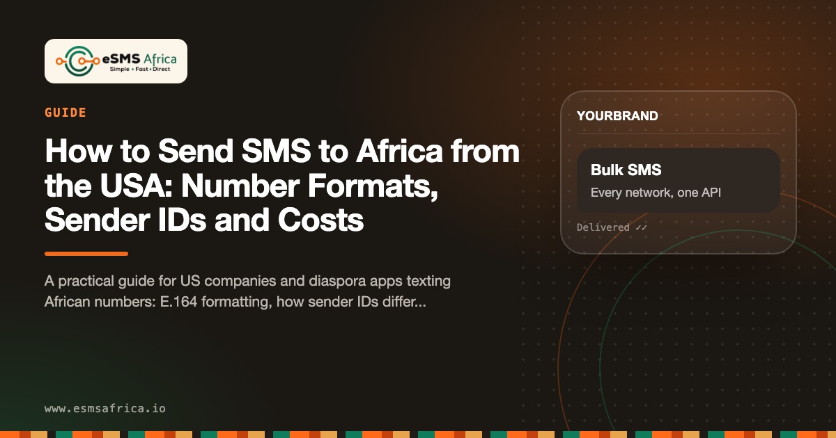 How to Send SMS to Africa from the USA: Number Formats, Sender IDs and Costs