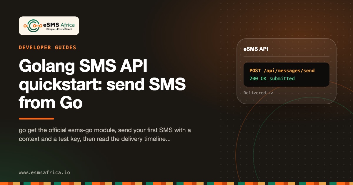 Golang SMS API quickstart: send SMS from Go