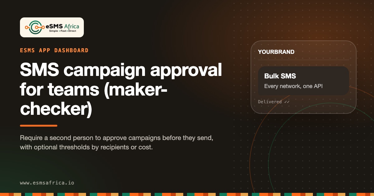 SMS campaign approval for teams (maker-checker)