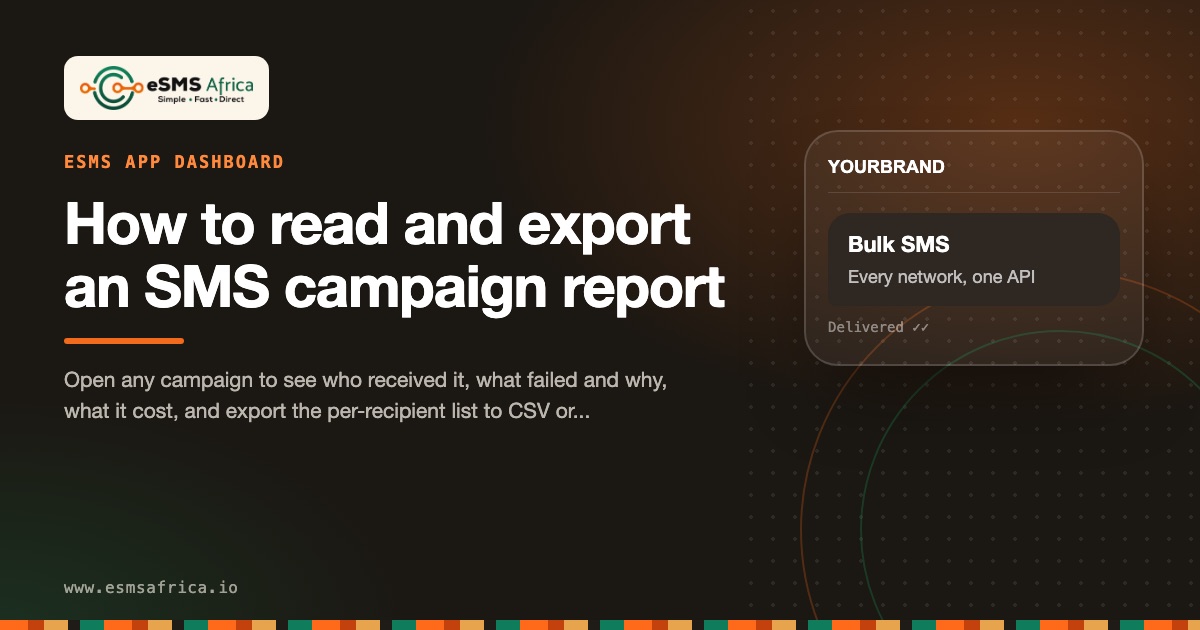 How to read and export an SMS campaign report