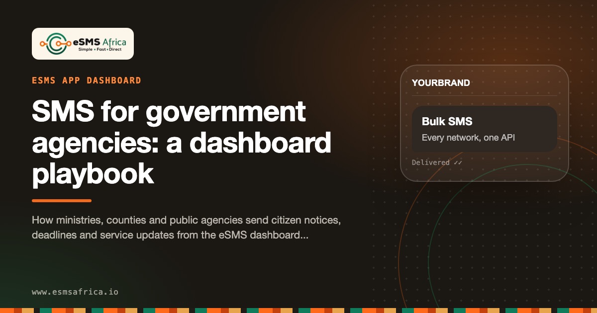 SMS for government agencies: a dashboard playbook