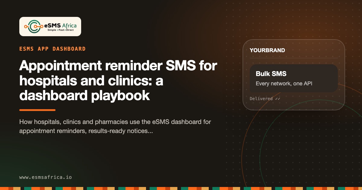 Appointment reminder SMS for hospitals and clinics: a dashboard playbook