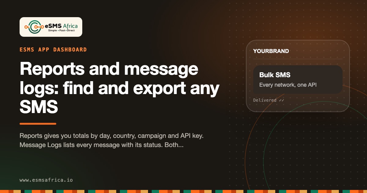 Reports and message logs: find and export any SMS