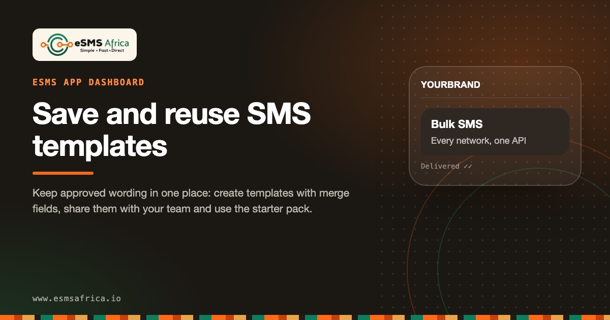 Save and reuse SMS templates