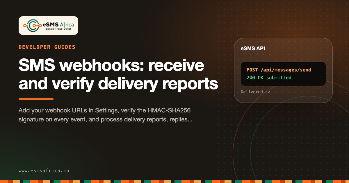 SMS webhooks: receive and verify delivery reports
