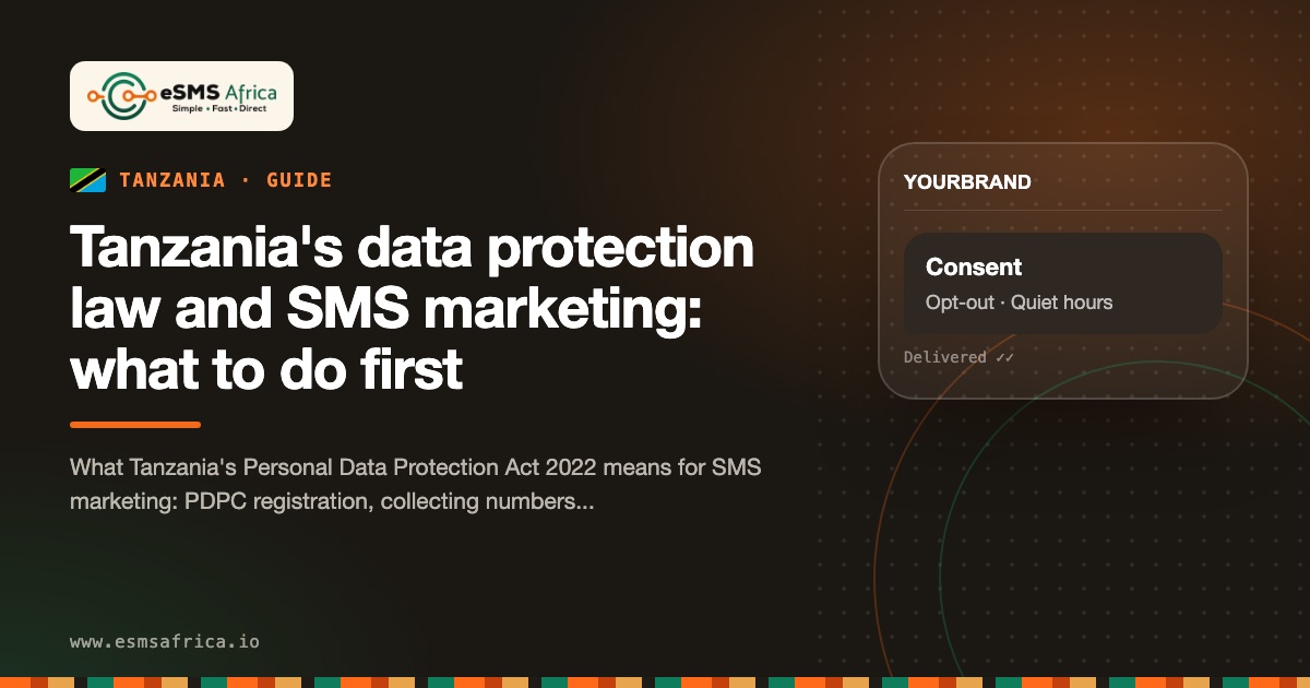 Tanzania's data protection law and SMS marketing: what to do first