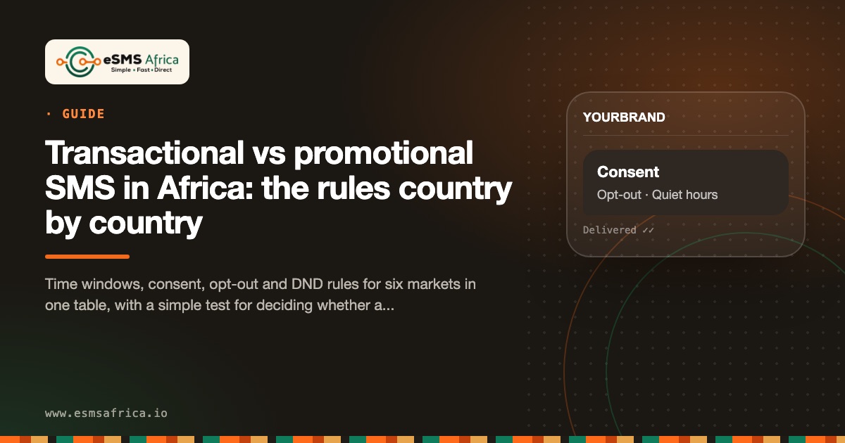 Transactional vs promotional SMS in Africa: the rules country by country