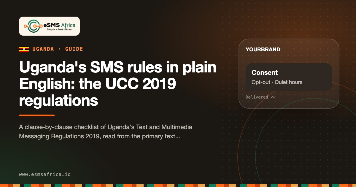 Uganda's SMS rules in plain English: the UCC 2019 regulations