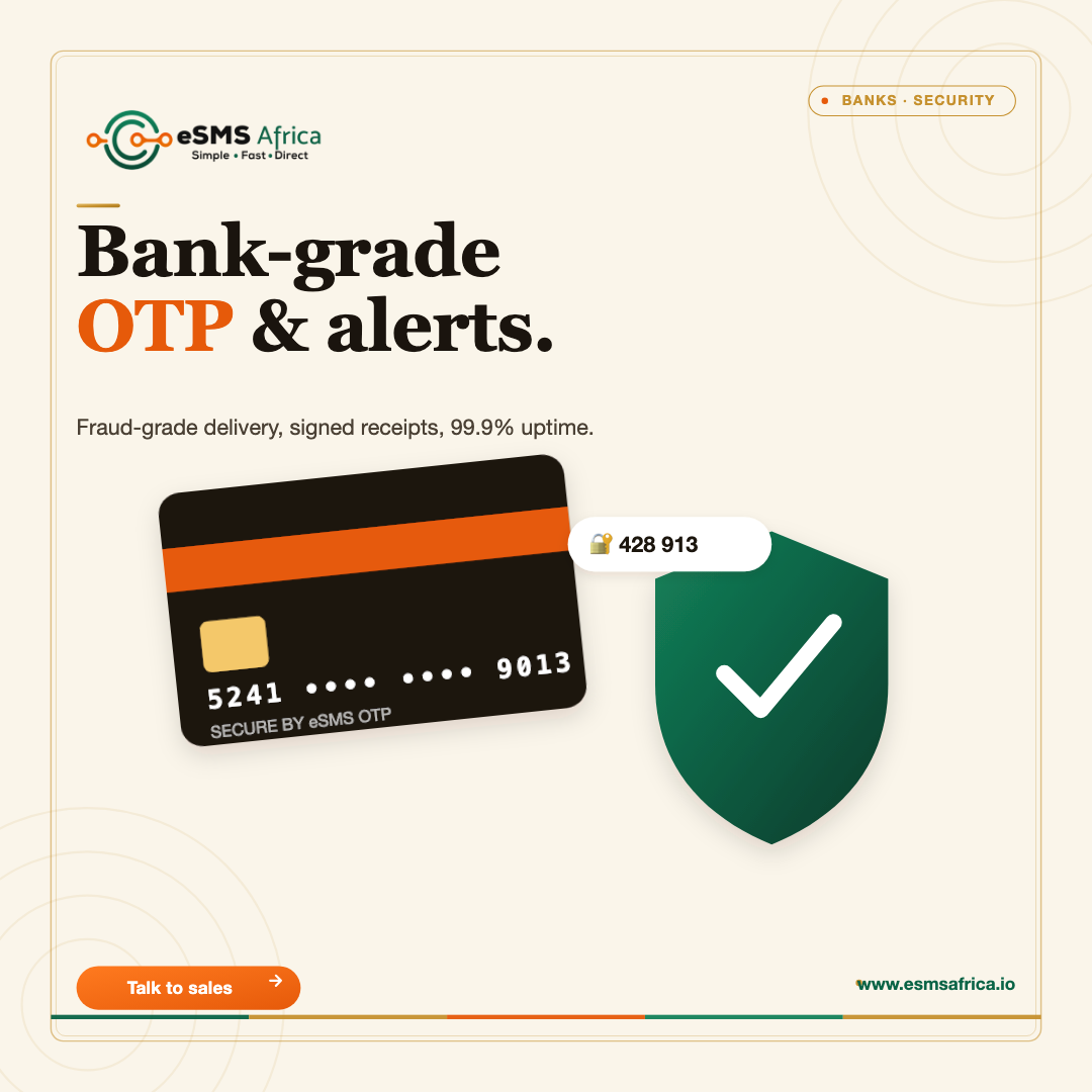 Bank-grade OTP & alerts.