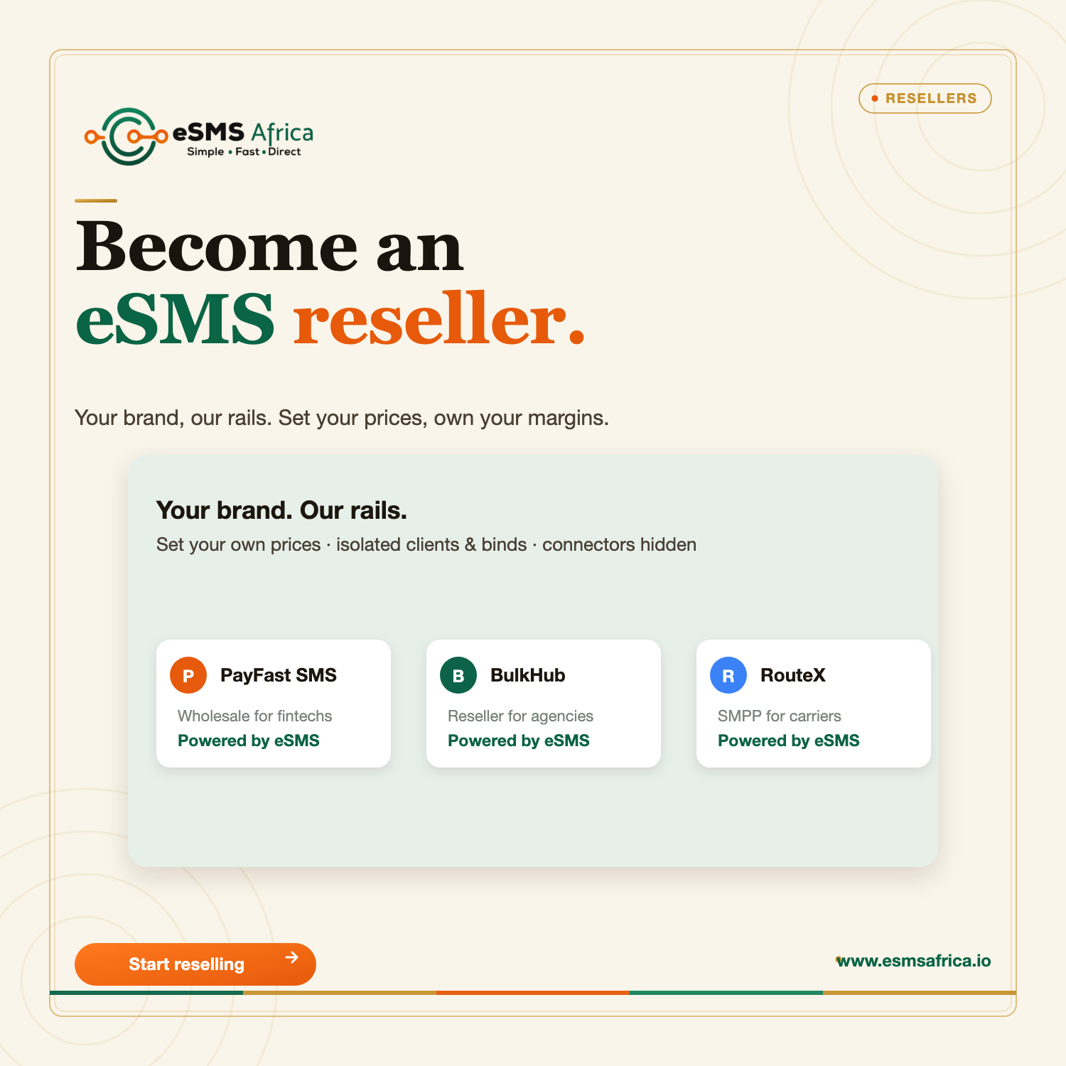 Become an eSMS reseller.